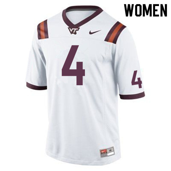 Women #4 Dax Hollifield Virginia Tech Hokies College Football Jerseys Sale-Maroon